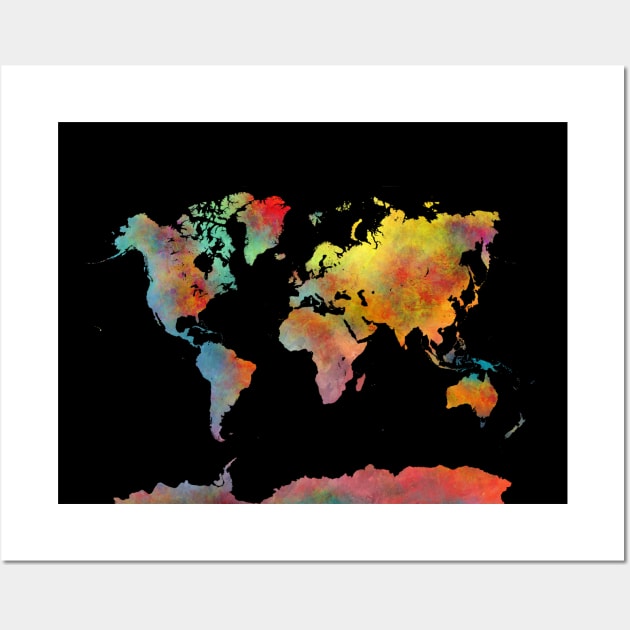 world map colors Wall Art by JBJart